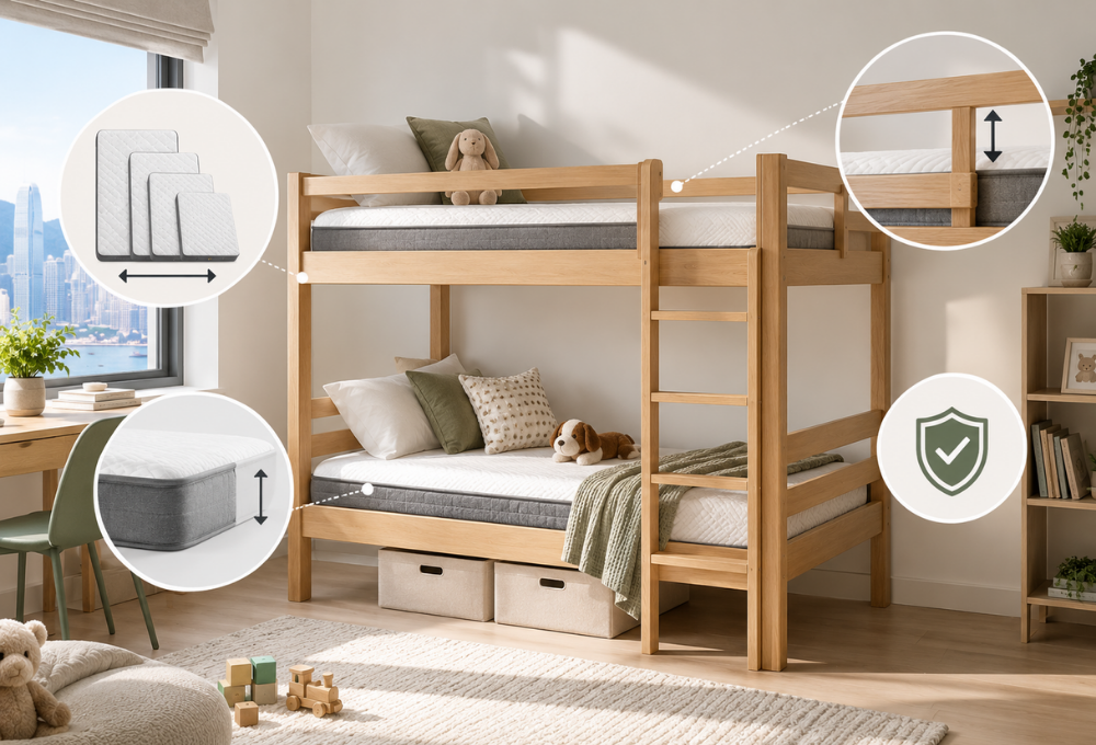 Bunk Bed Mattress Guide: Size, Thickness & Safety in Hong Kong