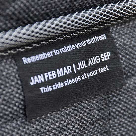 hush mattress rotate reminder tag