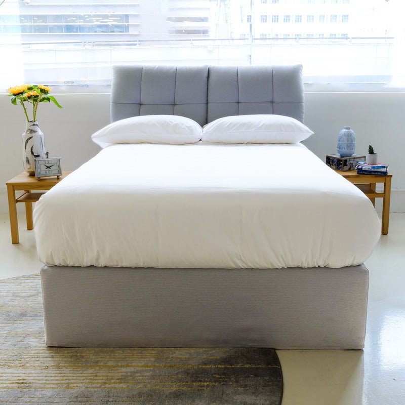 The Hydraulic Storage Bed - HK's Best Storage Ottoman bed cloud grey