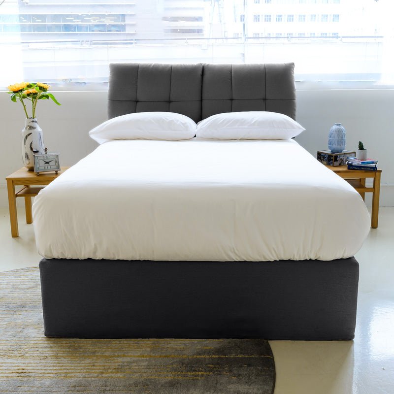 液壓儲物床 香港最佳儲物凳床 charcoal grey