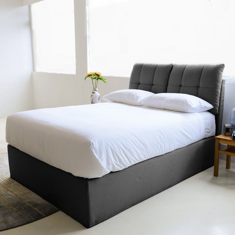 液壓儲物床 香港最佳儲物凳床 charcoal grey